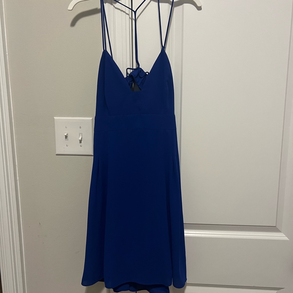 Elegant Blue Strappy Dress